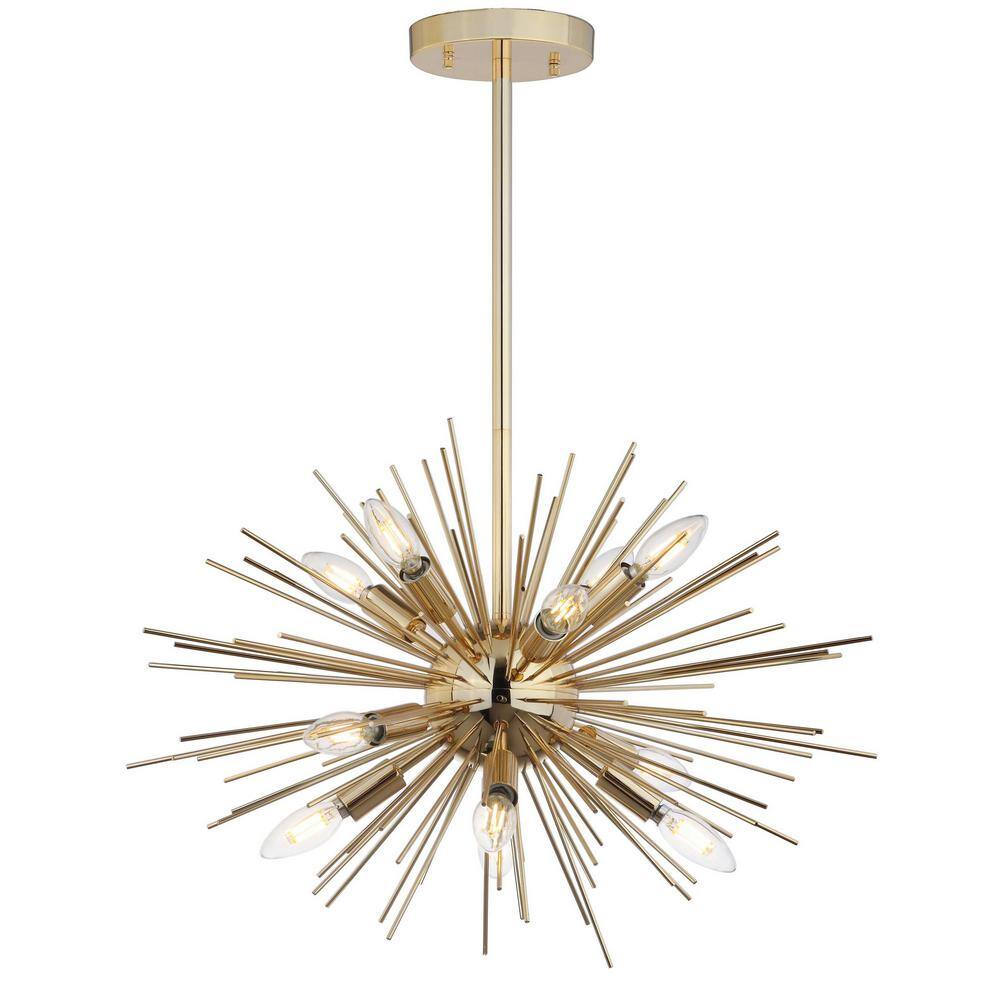 Retro Vibe Gold Sputnik Starburst 24.5" Pendant Light