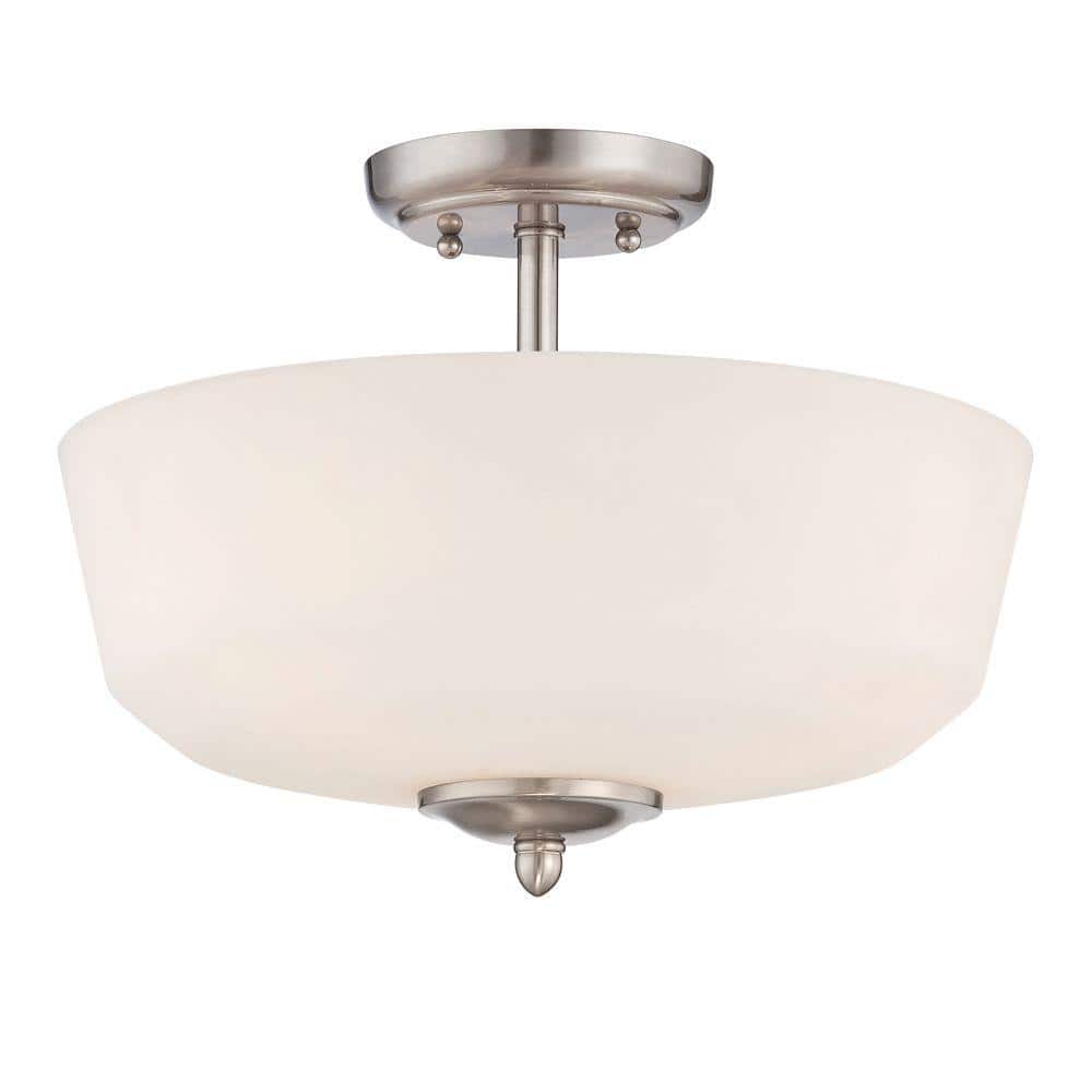 Darcy 16" Sleek Modern Semi-Flush Bowl Light in Brushed Nickel