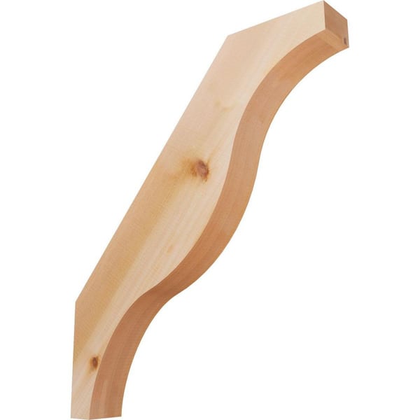 Ekena Millwork 3 1/2"W x 24"D x 28"H Funston Smooth Knee Brace, Western Red Cedar