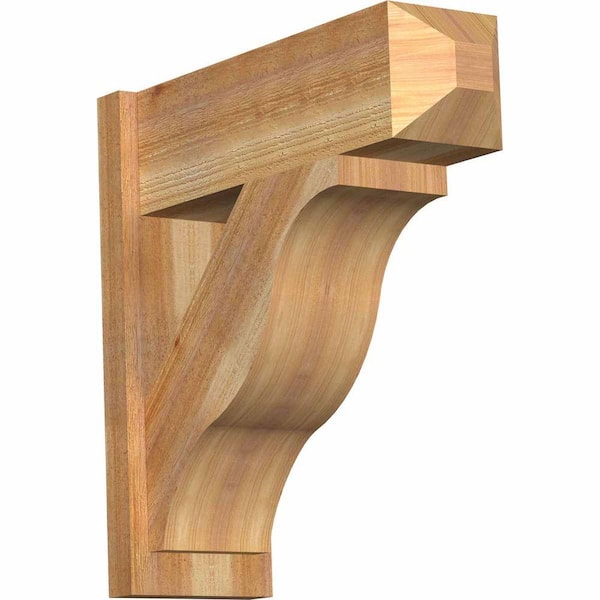 Ekena Millwork 8 in. x 24 in. x 24 in. Fuston Craftsman Rough Sawn Western Red Cedar Outlooker