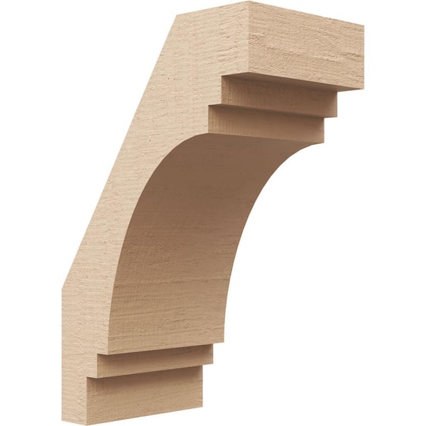 Ekena Millwork 5 in. x 12 in. x 8 in. Pescadero Rough Cedar Woodgrain Timberthane Polyurethane Knee Brace, Primed