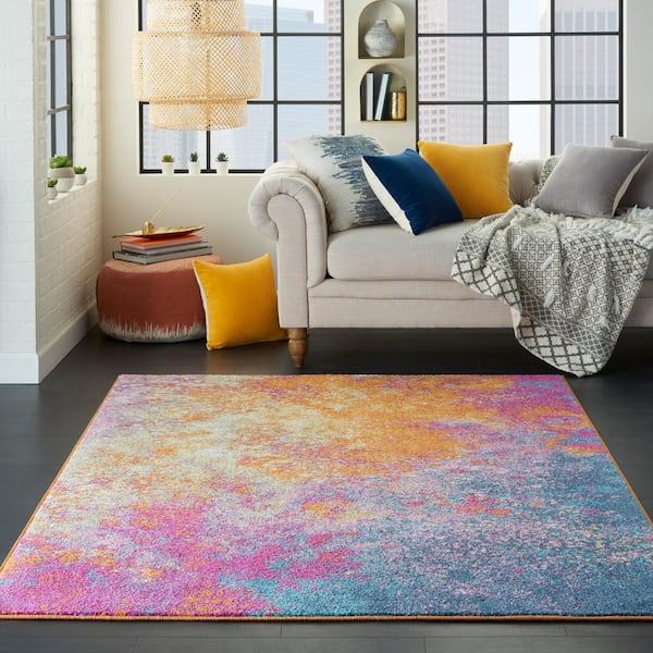 Passion Sunburst 5 ft. x 7 ft. Persian Vintage Area Rug