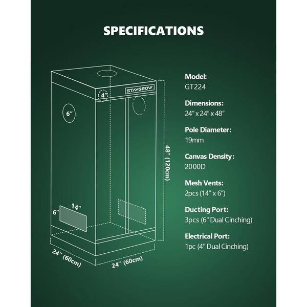 2 ft. x 2 ft. Mylar Hydroponic Grow Tent with Full View