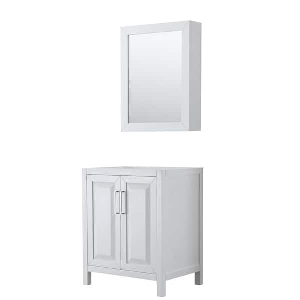Wyndham Collection Daria 29 in. Single Bathroom Vanity Cabinet Only with Medicine Cabinet in White