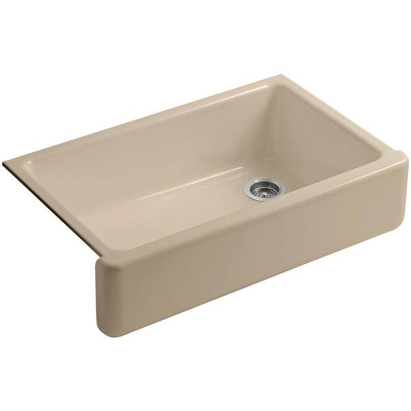 KOHLER Whitehaven Farmhouse Apron-Front Cast Iron 36 in. Single Basin Kitchen Sink in Mexican Sand