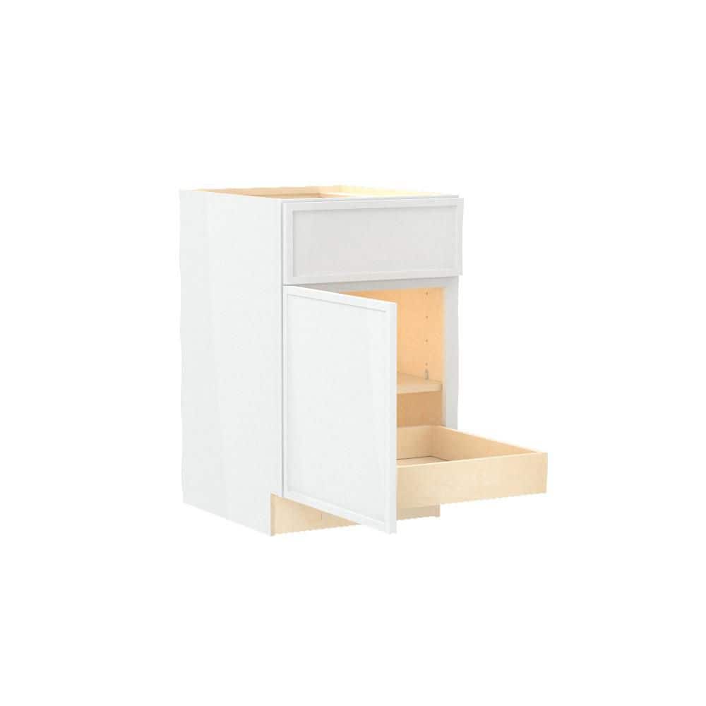 Franklin 21 in. W x 24 in. D x 34.5 in. H Assembled Plywood Base Kitchen Cabinet in Vesper White with 1ROT Soft Close LH