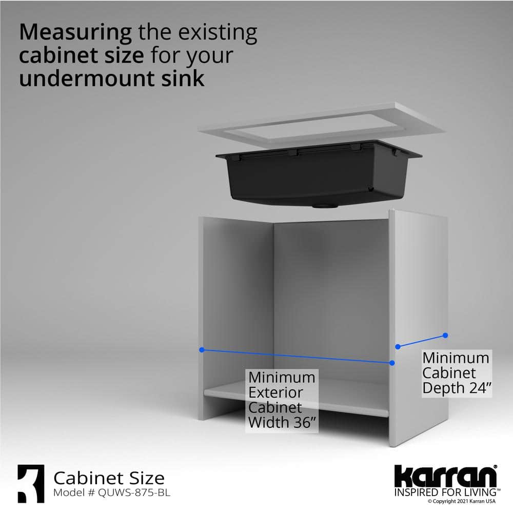 Black Quartz Composite Single Bowl Undermount Workstation Sink