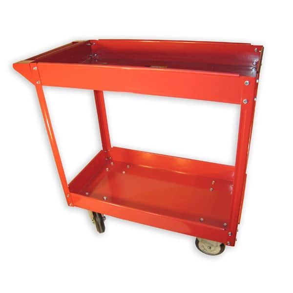OLYMPIA 600 lb. 33.25 in. Capacity 2-Shelf Steel 0-Drawer Utility Cart