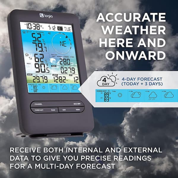 Logia 7-in-1 Wi-Fi Weather Station, Wireless Outdoor Weather Station with Console  Monitoring System, Wind Speed & More LOWSC713SWB - The Home Depot