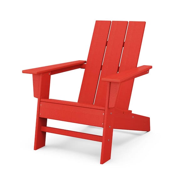POLYWOOD Grant Park Sunset Red HDPE Plastic Modern Adirondack Outdoor Chair