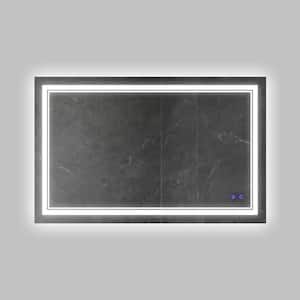 40 x 24 in. Silver Touch Button Defogger Frameless LED Illuminated Bathroom Rectangular Wall Mirror