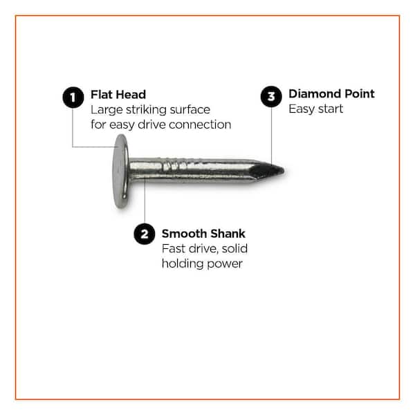 Large Nails Building 150 Pack Hot Galvanized Roofing Nails - Canadian Made Large Head Nails ...