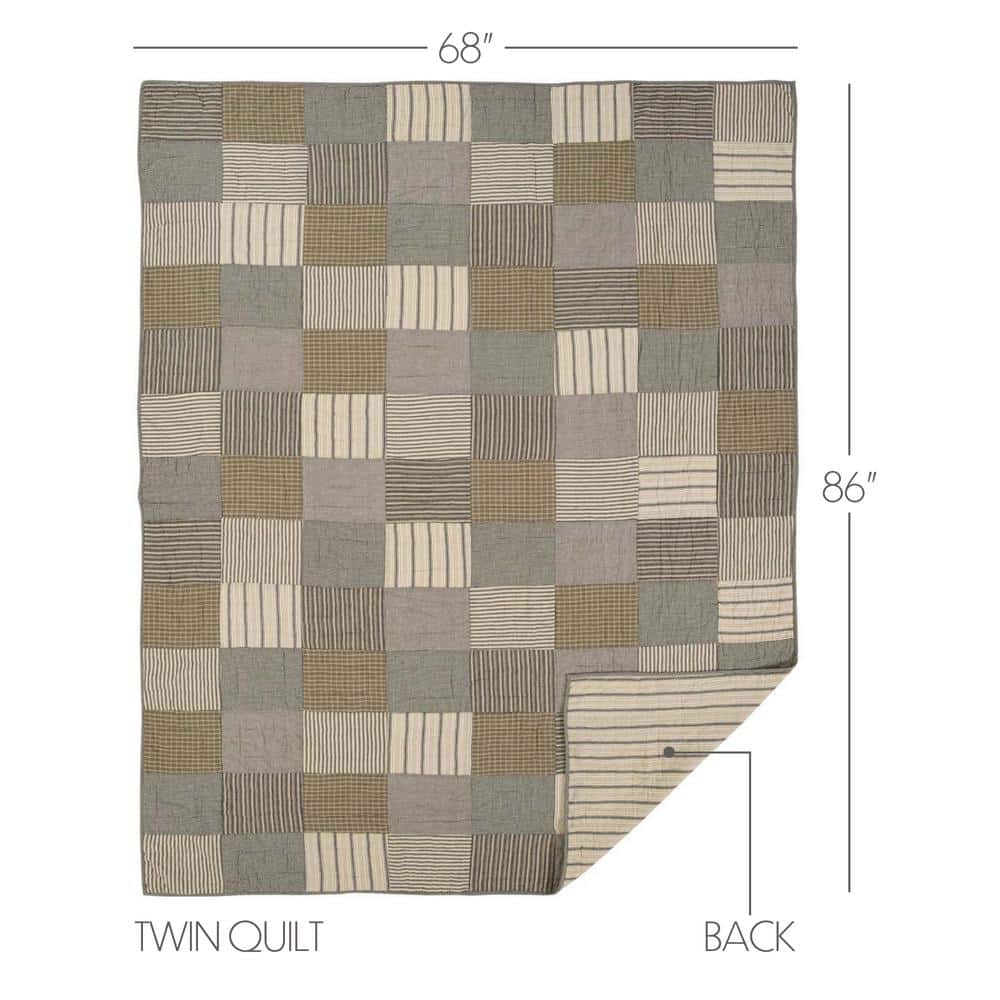 Sawyer Mill Charcoal Grey Cotton Patchwork Twin Quilt