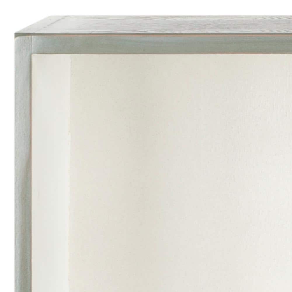 Ash Grey and White Transitional Wooden Wall Shelf with Storage