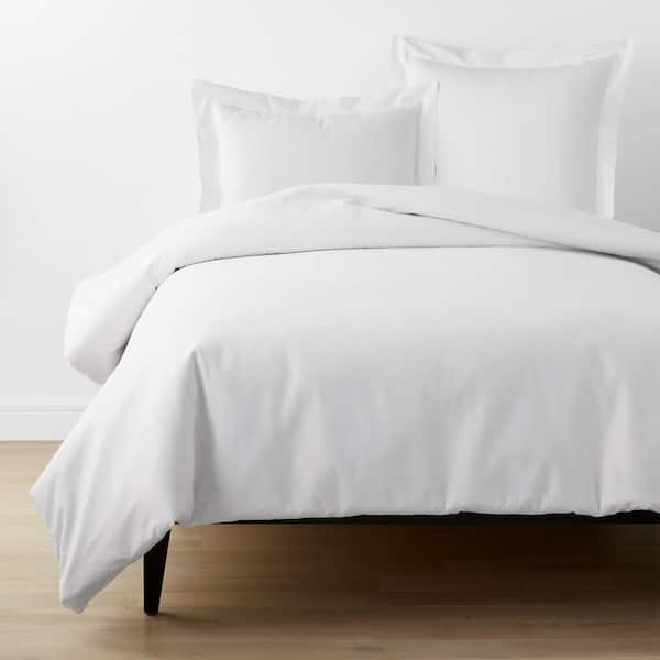 Company Essentials White Full Organic Cotton Percale Duvet Cover