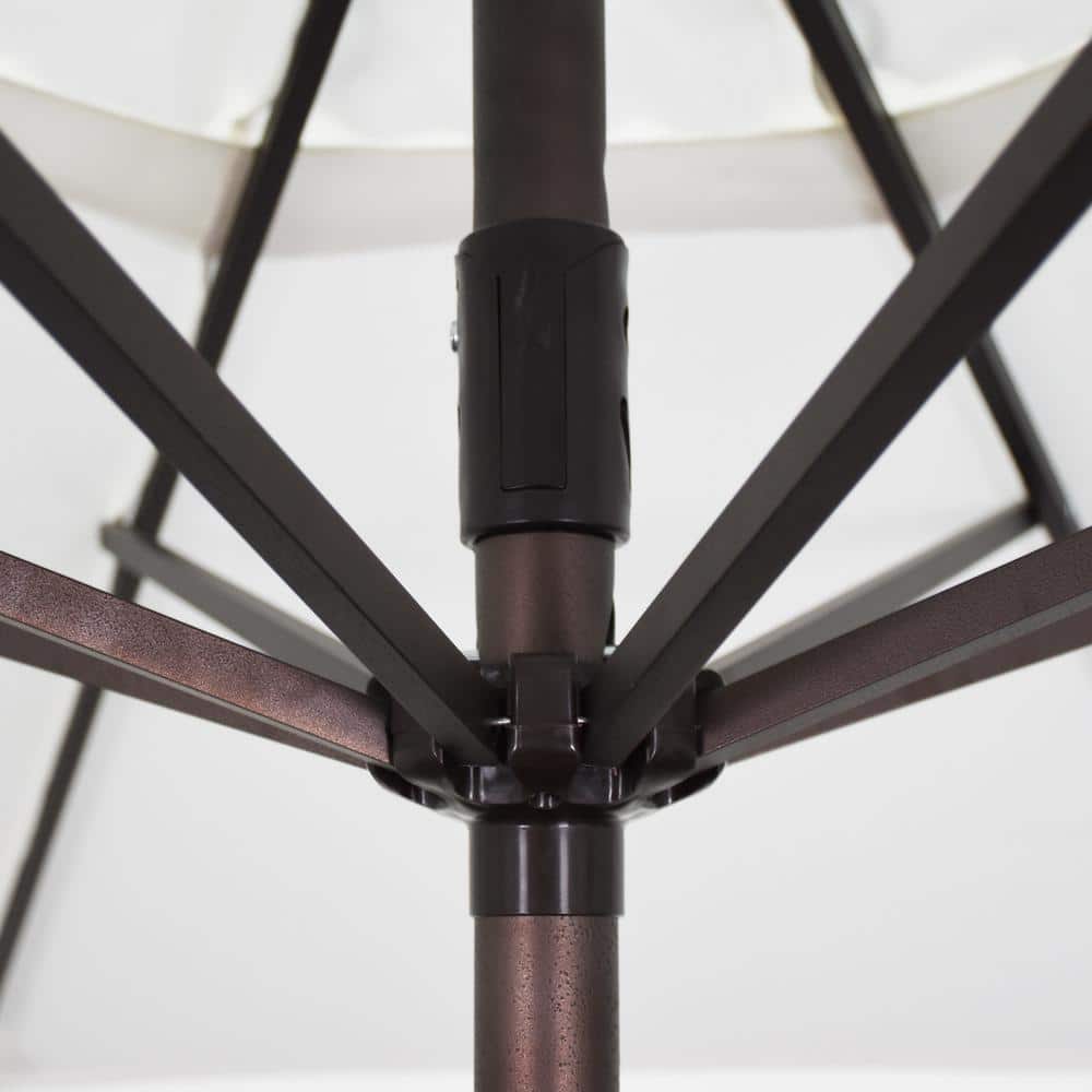 9 ft. Terracotta Aluminum Patio Umbrella with Auto Tilt Crank Lift
