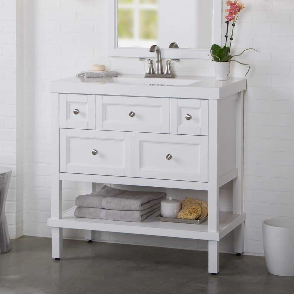 Glacier Bay Ashland 37 in. W x 19 in. D x 37 in. H Single Sink