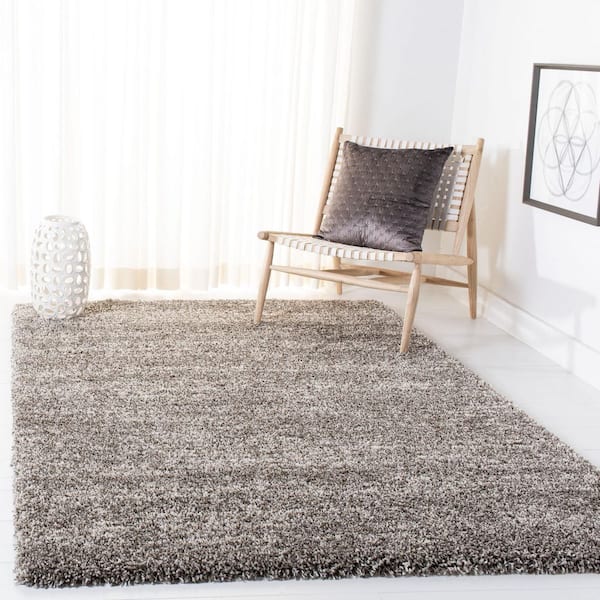 Hudson Shag 9 ft. x 12 ft. Gray/Ivory Solid Marle Area Rug