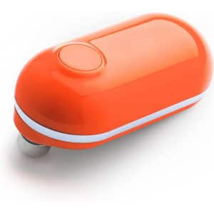 Mini Portable Electric Can Opener Smooth Edge-Open Cans with a Simple Press of Button, Hands Free, Food-Safe, Orange