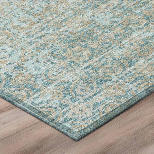 Chantille Machine Washable Indoor/Outdoor Abstract ACN2931 Teal 3 ft. x 5 ft. Area Rug