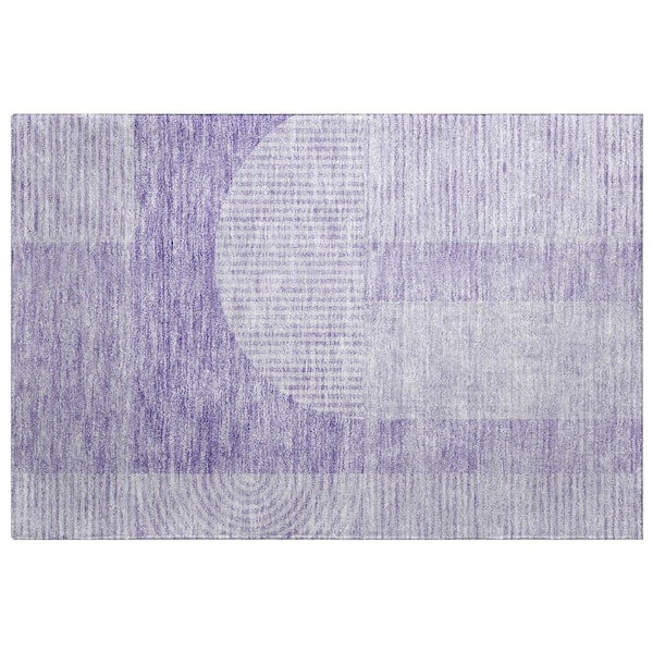 Dream Shag Premium Machine Washable Abstract ADS711 Lavender 3 ft. x 4 ft. Area Rug
