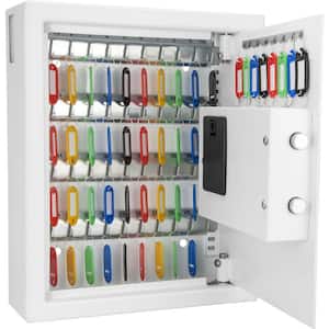 48-Key Position Steel Wall Safe with Digital Keypad, White