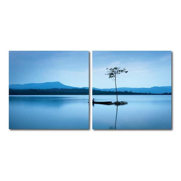 Cerulean Stillness Unframed Photography Wall Art 19.68 in. x 19.68 in