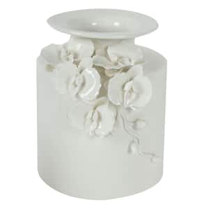 8 in. x 9 in. White Decorative Vase