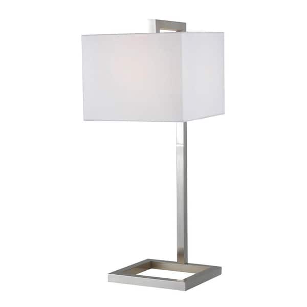 Kenroy Home 4 Square 30 in. Brushed Steel Table Lamp