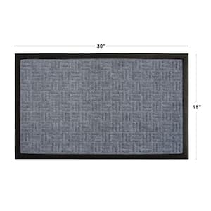 Gray 18 in. x 30 in. Rubber Poly Patterned Doormat