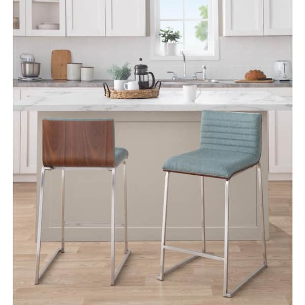 Craines Bar Height Bar Stool with Arms for Kitchen Island in Beige  Upholstery Velvet