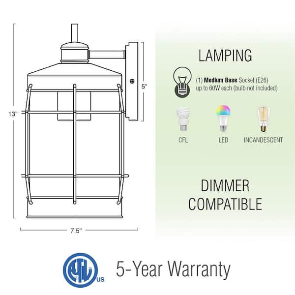 Secure Home 14.375-in H Black Medium Base (E-26) Outdoor Wall Light Secure Home 14.375-in H Black Medium Base (E-26) Outdoor Wall Light