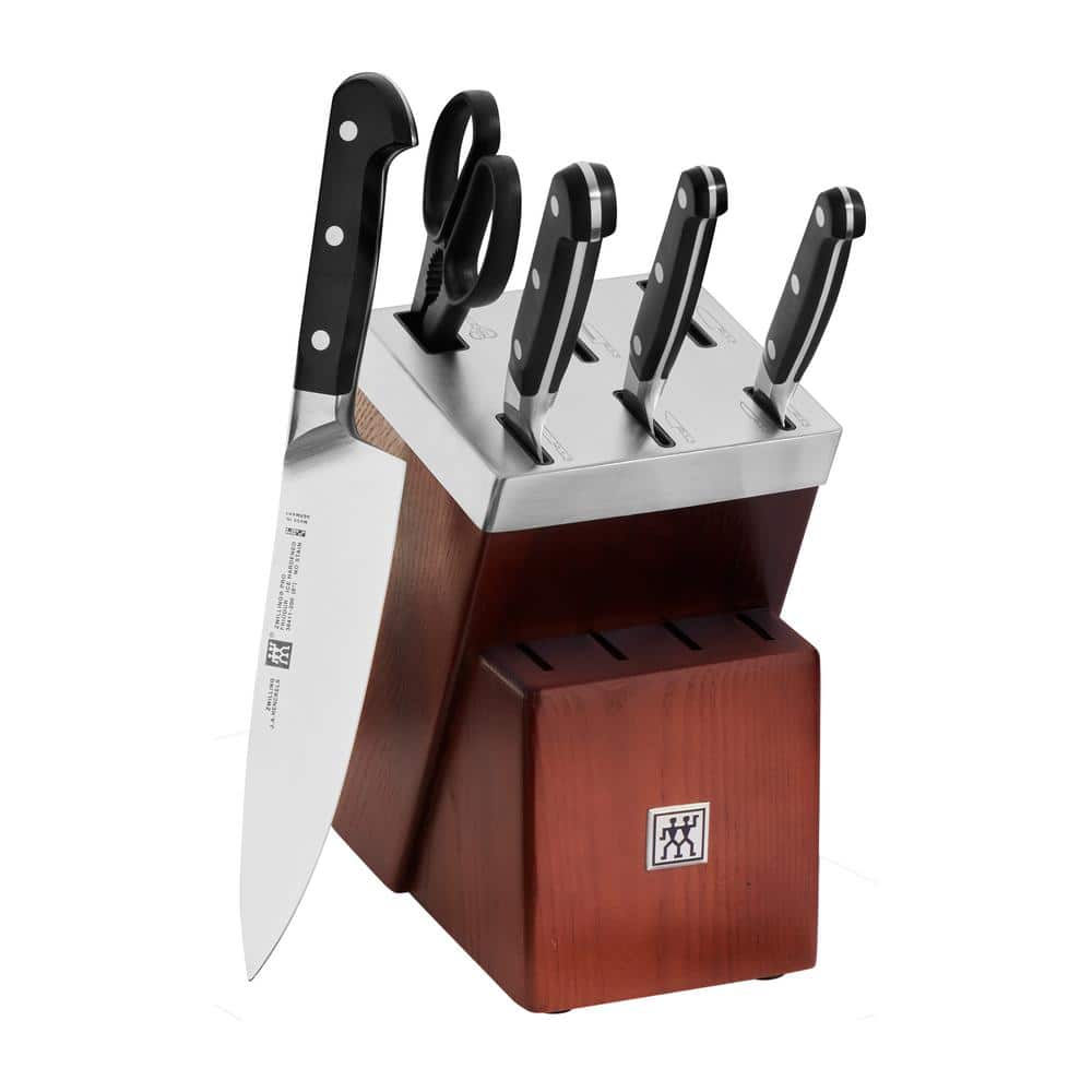 Pro Stainless Steel 7-Piece Self Sharpening Knife Block Set