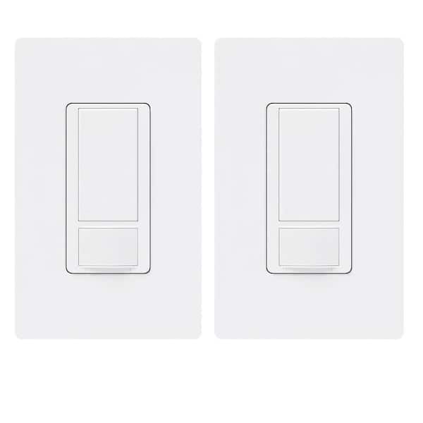Maestro Motion Sensor Switch with Wallplate, 2 Amp/Single-Pole, White (MS-O2S-2PK-WHW) (2-Pack)