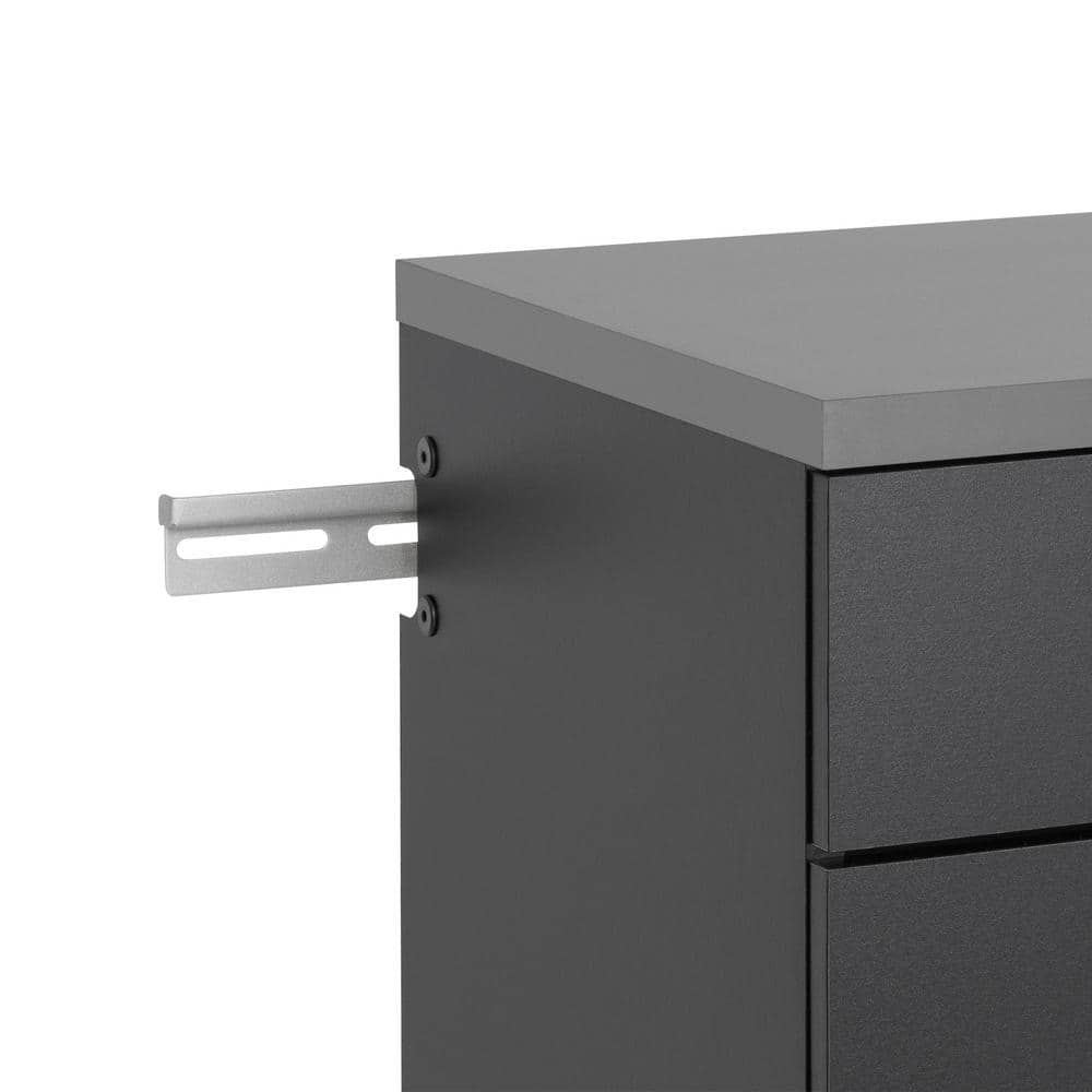 Versatile Wall-Mounted Black Laminated Composite Wood 3-Drawer Cabinet