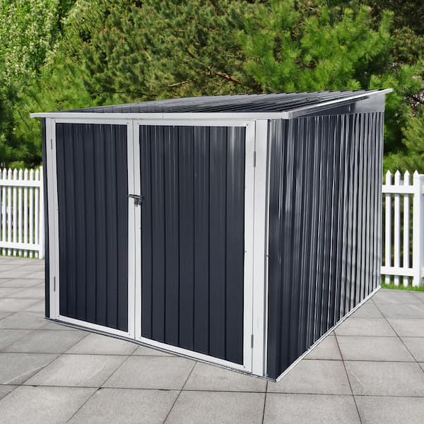 6 ft. W x 6 ft. D Grey Galvanized Steel Outdoor Storage Shed