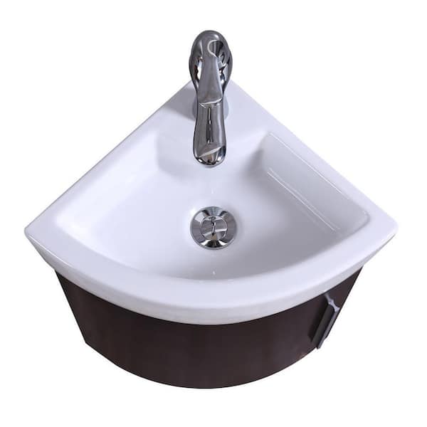 Renovators Supply Small Black & White Bathroom Vanity Cabinet Sink with Faucet and Drain