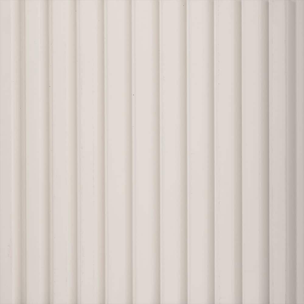 White 112" x 9.5" Polystyrene 3D Wood Slat Wall Panels