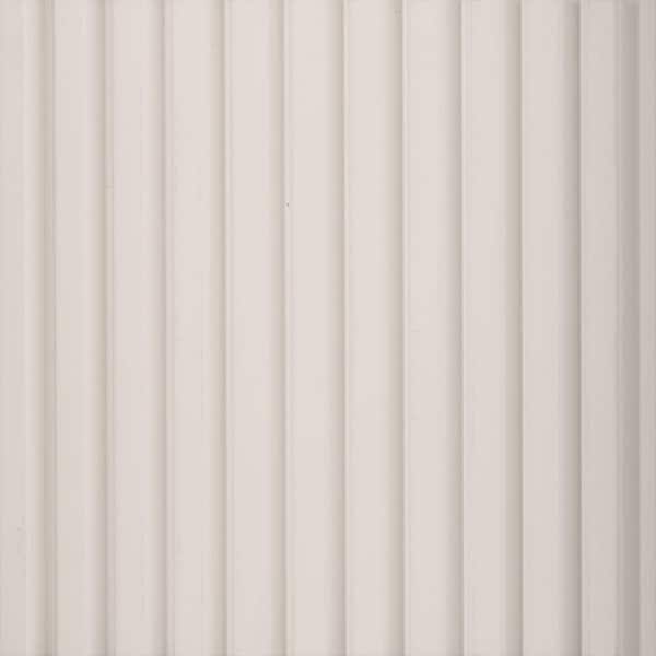 Medium Slats 1/2 in. x 0.79 ft. x 9.3 ft. White Glue-Up Decorative Foam Wood Slat Walls (20-Pack) 147 sq. ft.