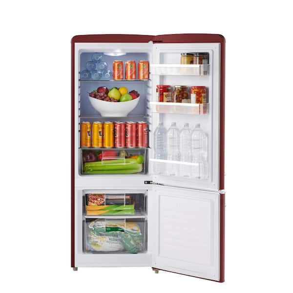 iio 7 cu. ft. Retro Bottom Freezer Refrigerator in Wine Red