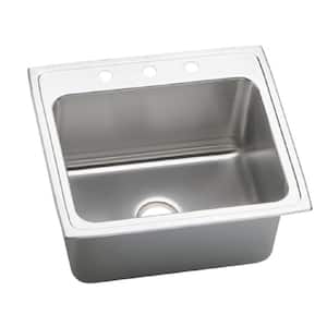 Lustertone 25 in. Drop-in Single Bowl 18-Gauge Stainless Steel Kitchen Sink Only