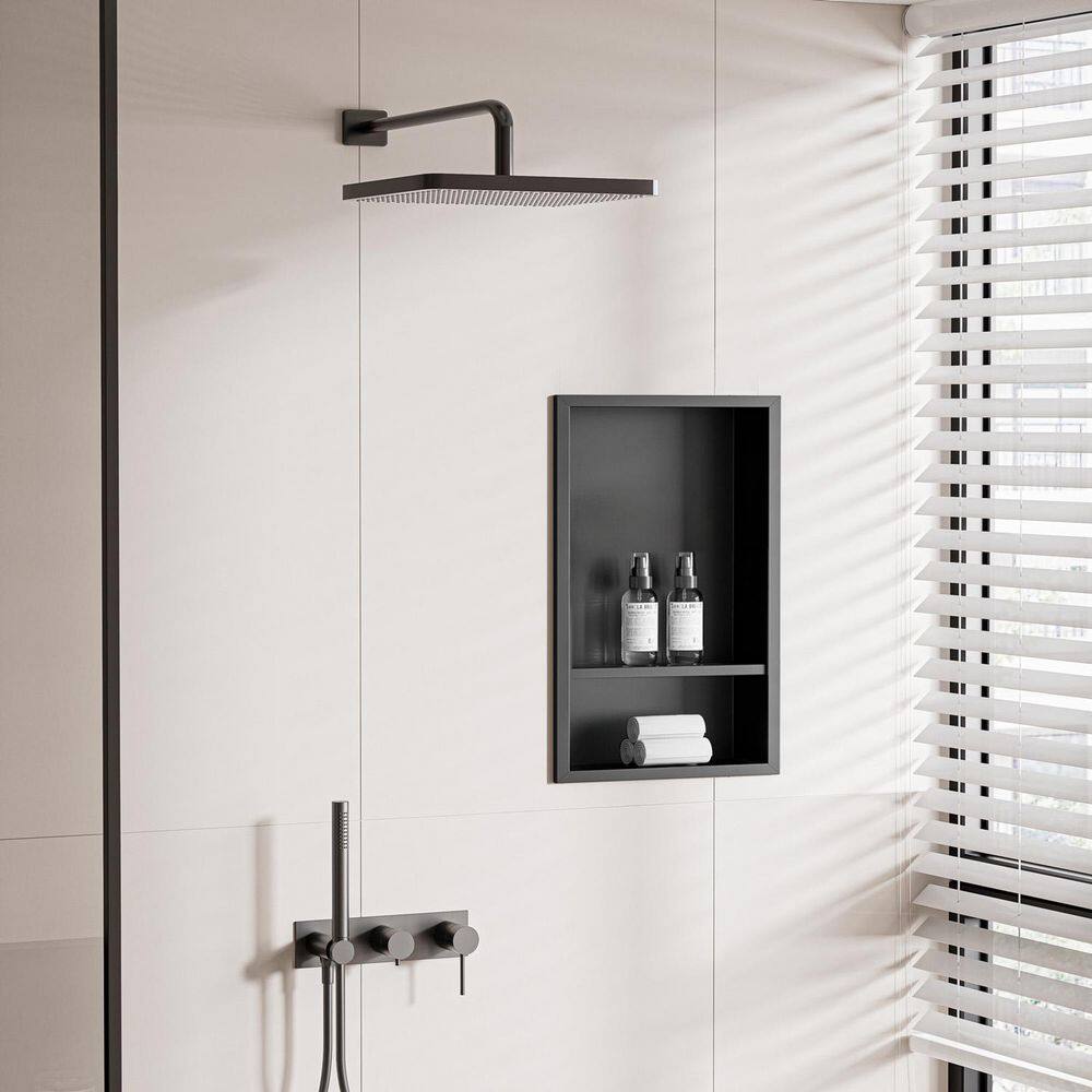 12 in. W x 18 in. H x 4 in. D Waterproof Recessed Shower Niche Storage Shelf in Brushed Gold, No Tile Needed price history on PriceWatchPro
