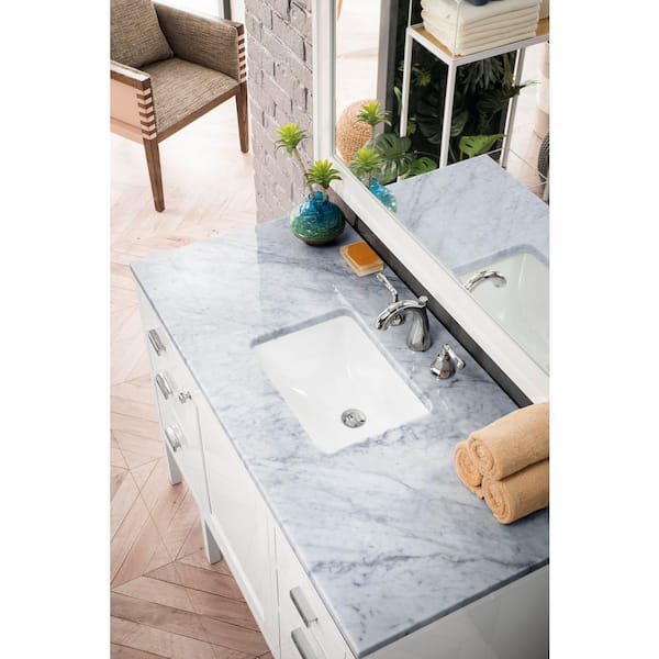 Carrara 36 in. W x 23.5 in. D x 34.3 in. H Marble Single Basin Vanity Top in Carrara White