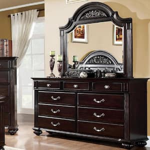 Syracuse Dark Walnut 9-Drawers 39 in. H x 64 in. W x 17.38 in. D Dresser