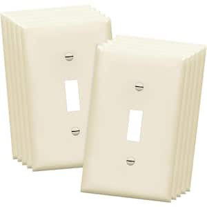 1-Gang Light Almond Toggle Switch Polycarbonate Plastic Wall Plate (10-Pack)