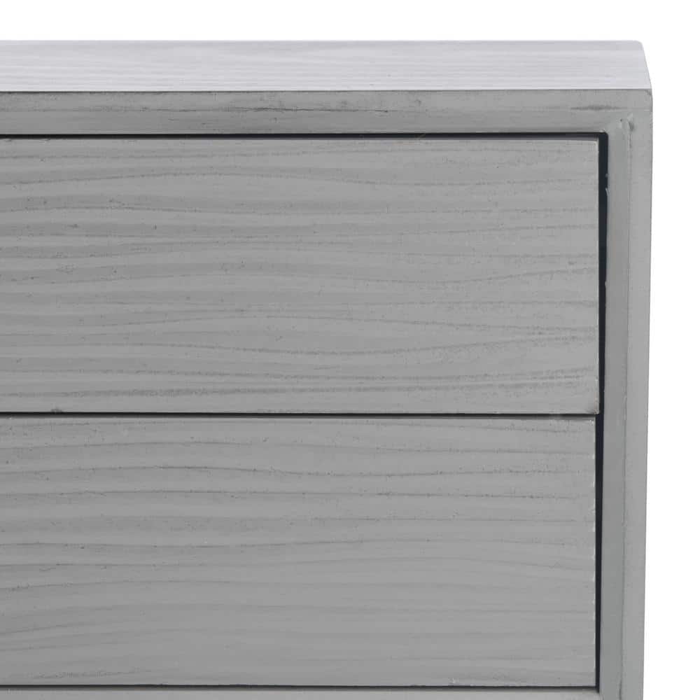 Riviera Elegance Distressed Grey 4-Drawer Metal & Wood Console Table