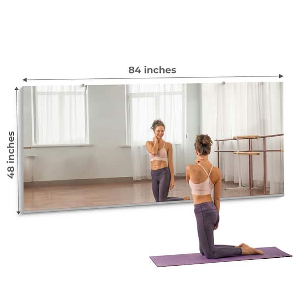 Extra-Large 48 in. W x 84 in. H Gym Mirror 1/4 in. Tempered, With Safety Backing for Garage Gym
