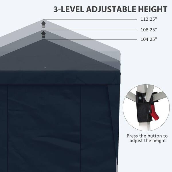 Outsunny 10 ft. x 19.5 ft. Dark Blue Pop-Up Canopy 84C