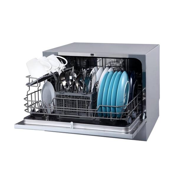 EdgeStar - 22 in. Wide 6-Place Setting Countertop Dishwasher - Black