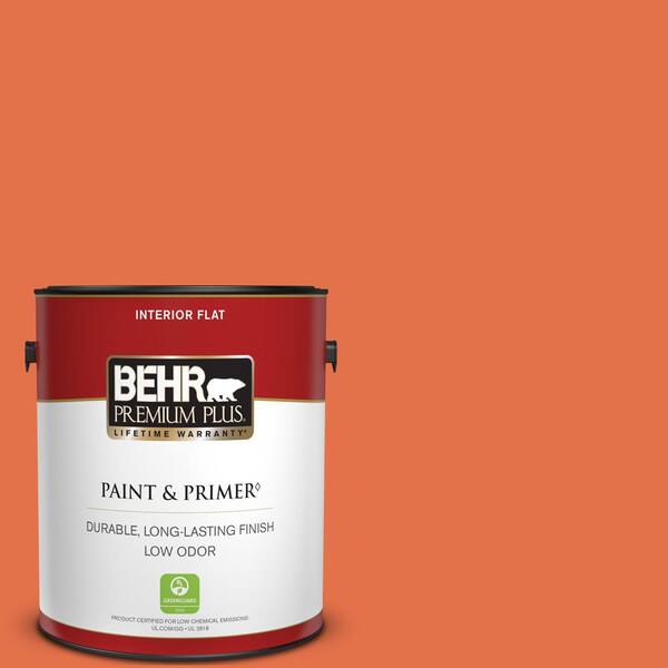 BEHR PREMIUM PLUS 1 gal. Home Decorators Collection #HDC-SM16-03 Mai Tai Flat Low Odor Interior Paint & Primer